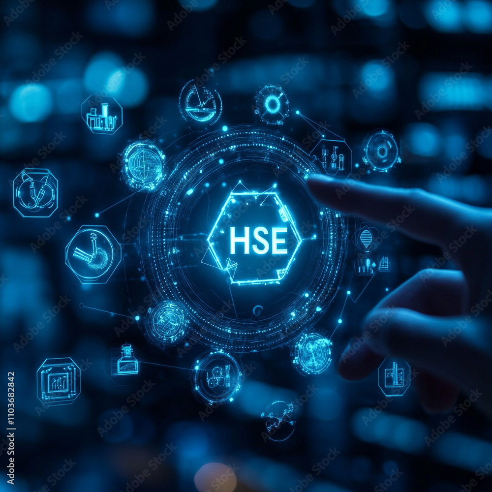 Fototapeta premium Ai generate hse safety innovations in technology digital environment business perspective science and industry exploration