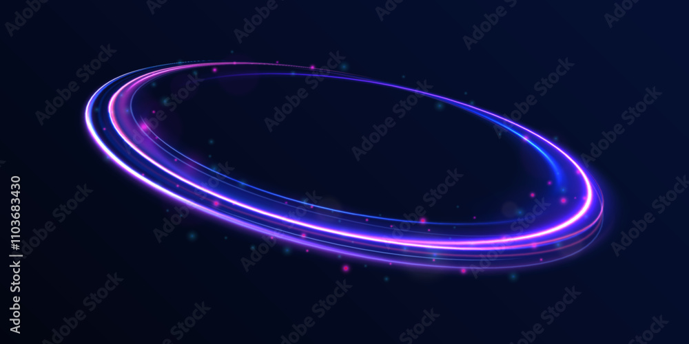Obraz premium Light cool whirlwind. Vector sparkle, png, effect, wave,neon,line. Abstract circle, white color glowing lines background. Curve white line light effect. 
