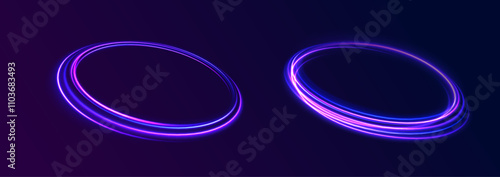 Png luminous circle. Light pedistal, podium, platform, table. To center a bright flash, png, effect, wave,neon,line. Curve light effect of line. 