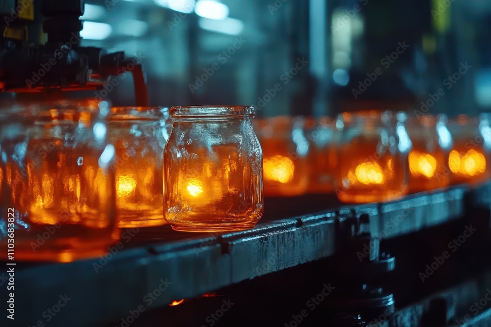Glass manufacturing facility for containers using molten glass in molds and robotics Advanced technology automates production Glass manufacturing facility for containers using molten glass in molds and robotics Advanced technology automates production