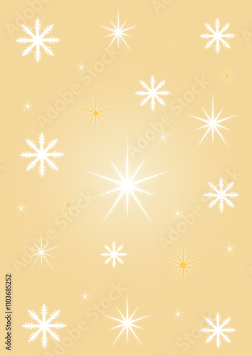 Background snow stars gold