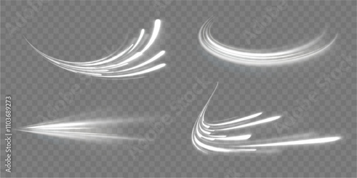 Creative vector illustration of flying cosmic meteor, planetoid, comet, fireball isolated on transparent background. Effect, png, wave,neon,line.