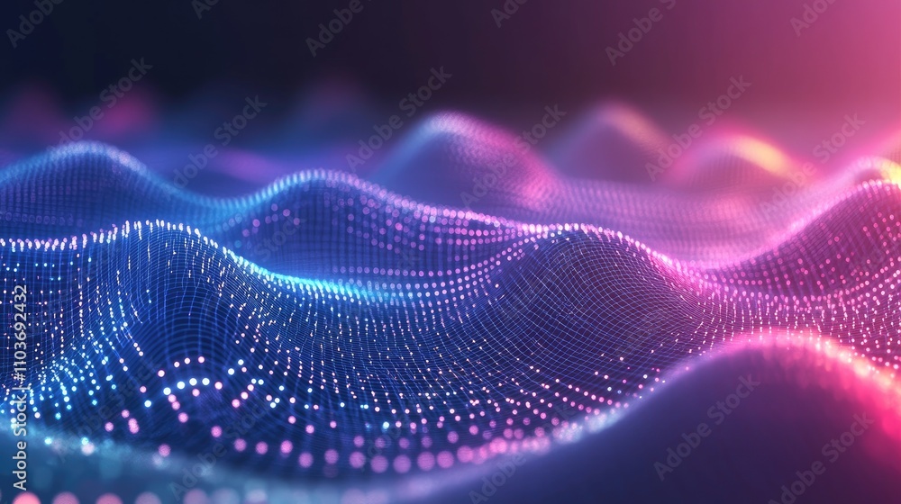 An abstract illustration of a digital world, composed of wireframes and light grids; surrealistic, multicolor hologram effect, futuristic art style An abstract illustration of a digital world, composed of wireframes and light grids; surrealistic, multicolor hologram effect, futuristic art style