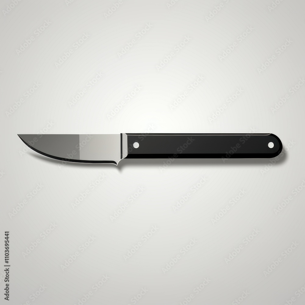 Sleek and Modern Kitchen Knife with Black Handle, Perfect for Culinary Arts, Food Preparation, and Professional Cooking Tasks in Contemporary Environment Sleek and Modern Kitchen Knife with Black Handle, Perfect for Culinary Arts, Food Preparation, and Professional Cooking Tasks in Contemporary Environment