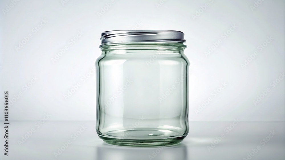 Empty Glass Jar Minimalist Photography, Isolated, Still Life, Clean Design Empty Glass Jar Minimalist Photography, Isolated, Still Life, Clean Design