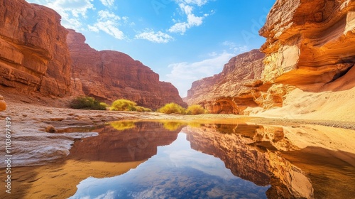 The beautiful Wadi Al-Disah in the Tabuk region is one of the most famous valleys in western - photo