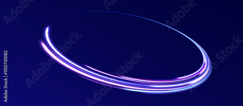 Colorful Light Trails, Long Time Exposure Motion Blur Effect. Abstract fire flare trace lens flares acceleration speed motion on night road. Acceleration speed motion on night road. 