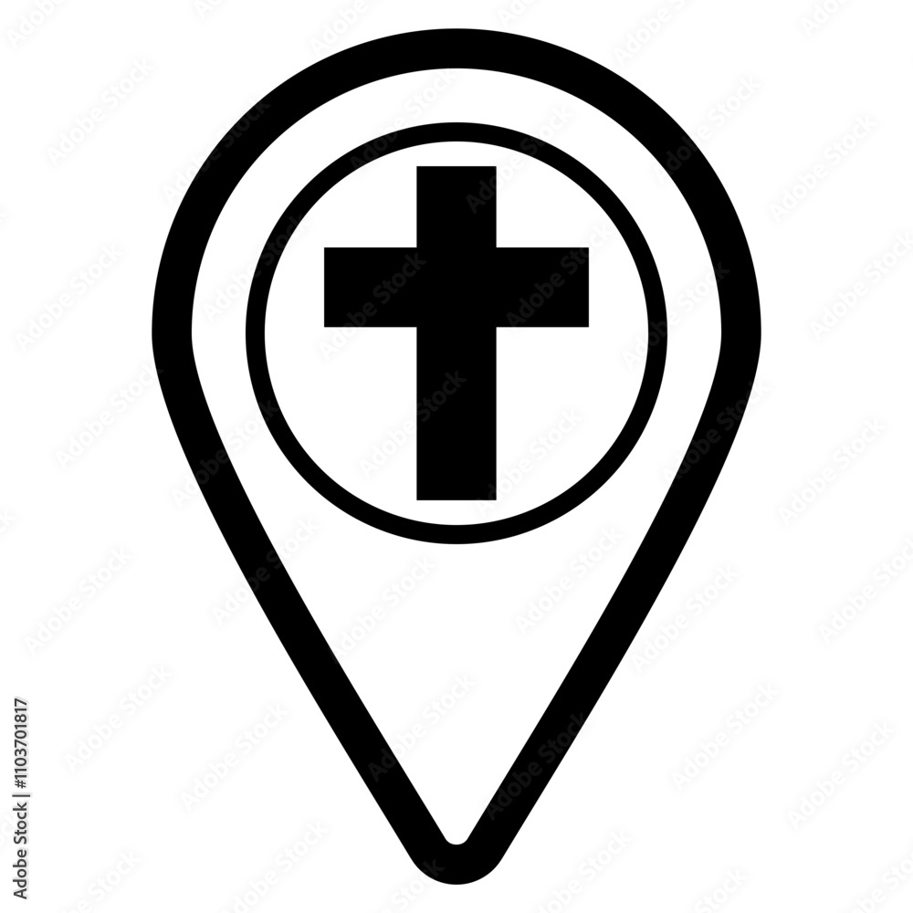 Obraz premium Church Location Icon Element For Design