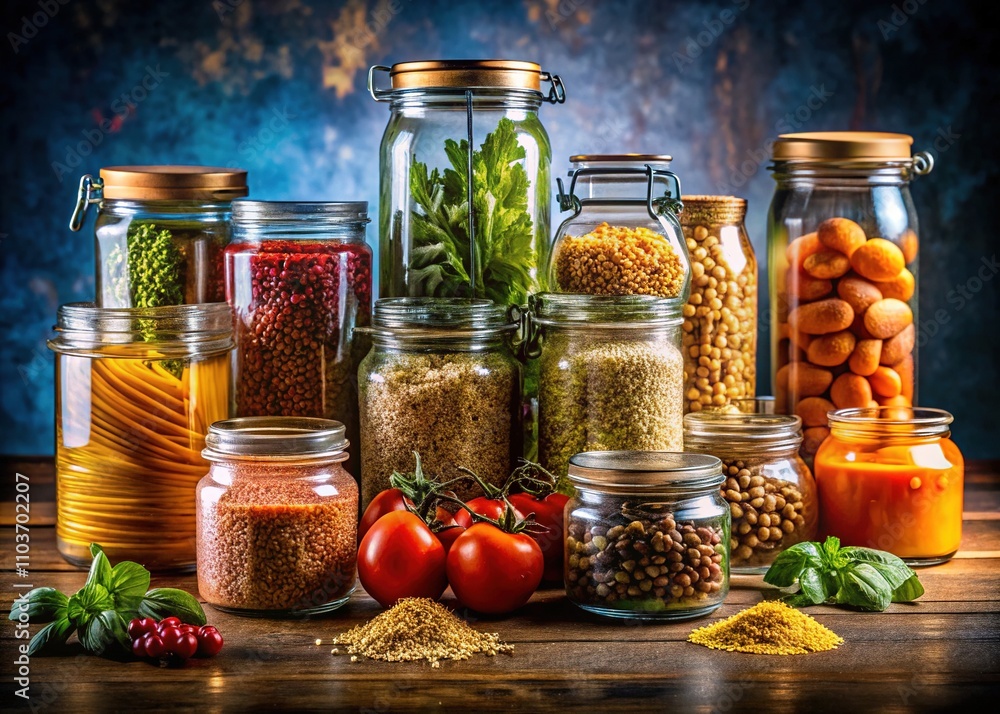 Sustainable Kitchen Storage, Reusable Glass Jars, Zero Waste Sustainable Kitchen Storage, Reusable Glass Jars, Zero Waste