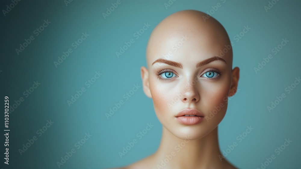 Beautiful stylish bald girl. Beautiful stylish bald girl.