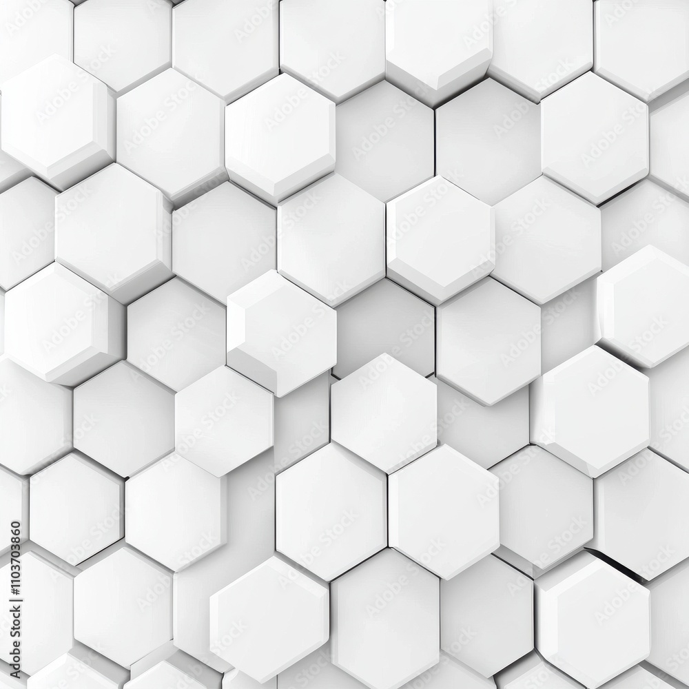 An abstract composition of white hexagonal tiles creating a modern, clean aesthetic. An abstract composition of white hexagonal tiles creating a modern, clean aesthetic.