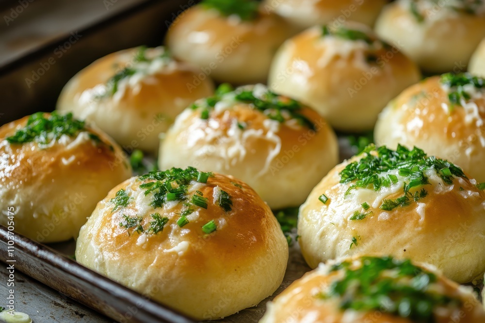 Preparing homemade buns with green onions nettles cheese and egg step three involves placing shaped buns in the baking pan Focused on wild herb cooking Preparing homemade buns with green onions nettles cheese and egg step three involves placing shaped buns in the baking pan Focused on wild herb cooking
