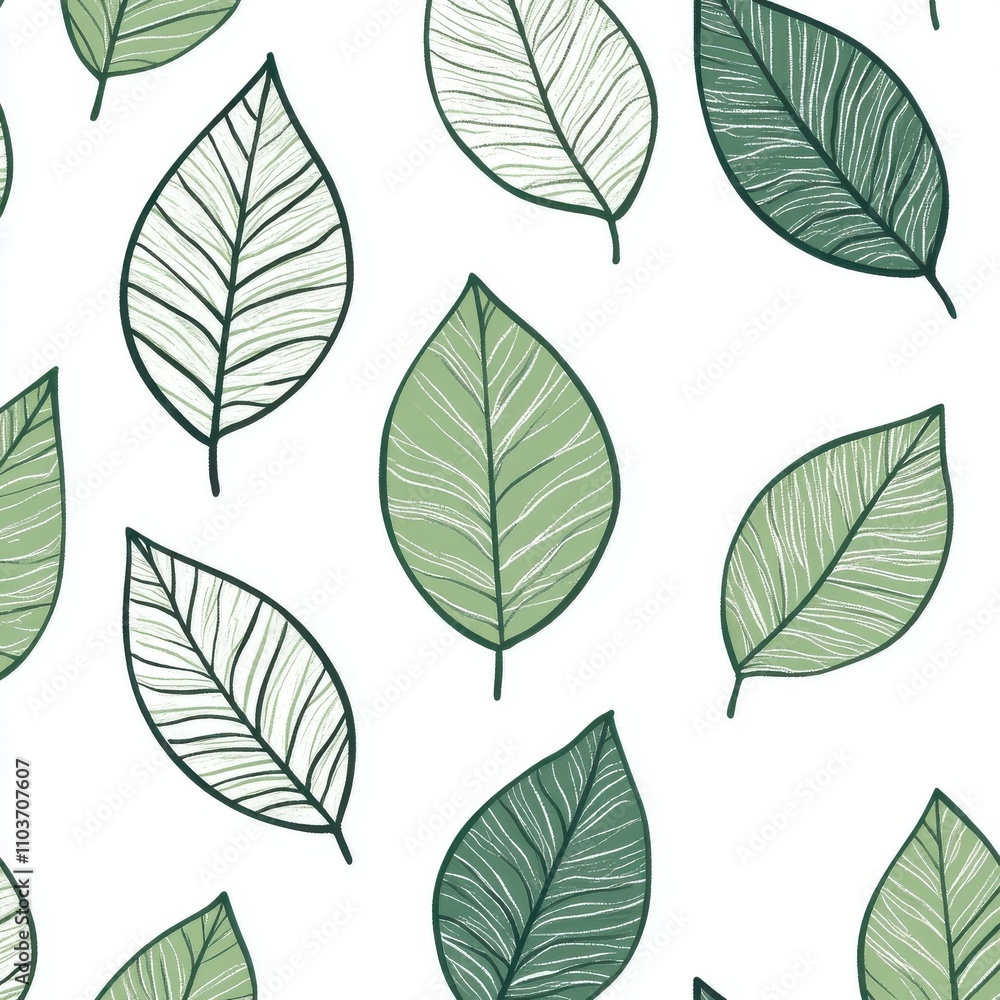 A vibrant pattern of various green leaves on a white background, highlighting nature's textures and details. A vibrant pattern of various green leaves on a white background, highlighting nature's textures and details.