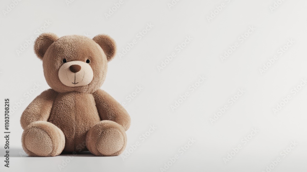 Obraz premium Cute Teddy Bear on White Background