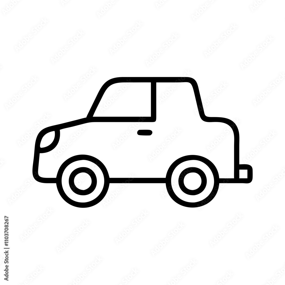 Good icon. Simple toy car illustration for children's play and imagination concept Good icon. Simple toy car illustration for children's play and imagination concept
