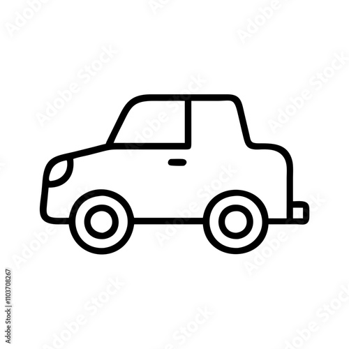 Good icon. Simple toy car illustration for children's play and imagination concept