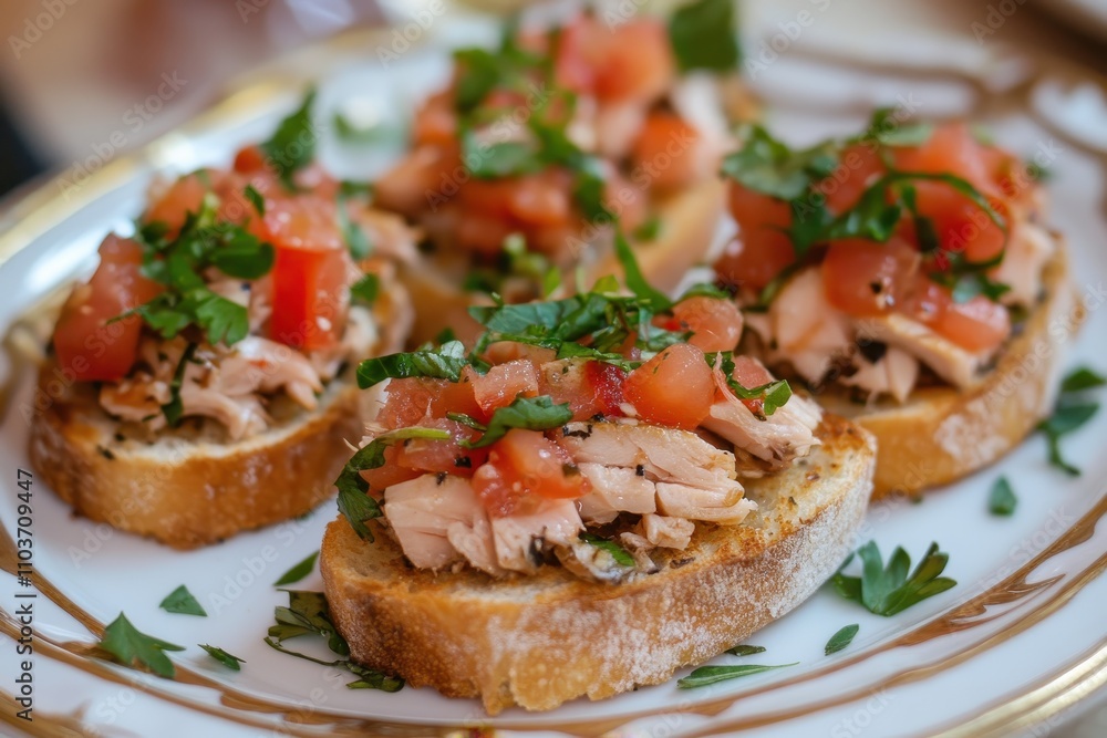 Red tuna and Spanish mackerel bruschetta Red tuna and Spanish mackerel bruschetta