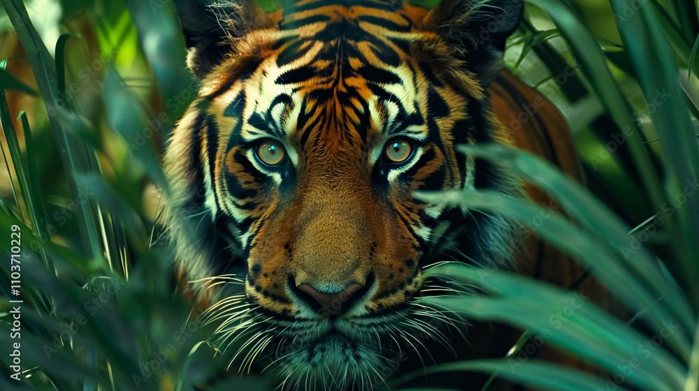 Tiger in the jungle. Tiger in the jungle.