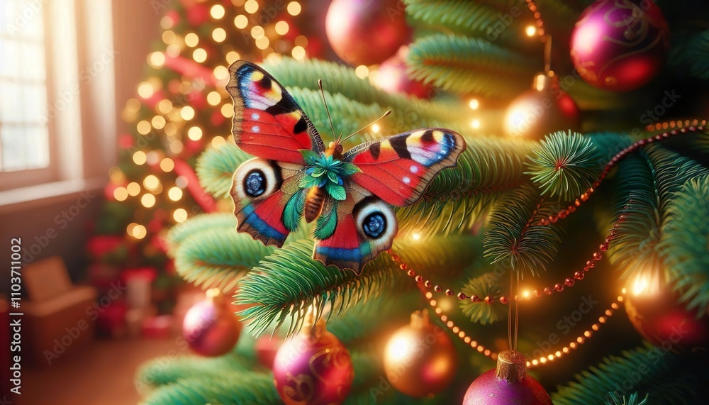 butterfly wants to celebrate christmas 