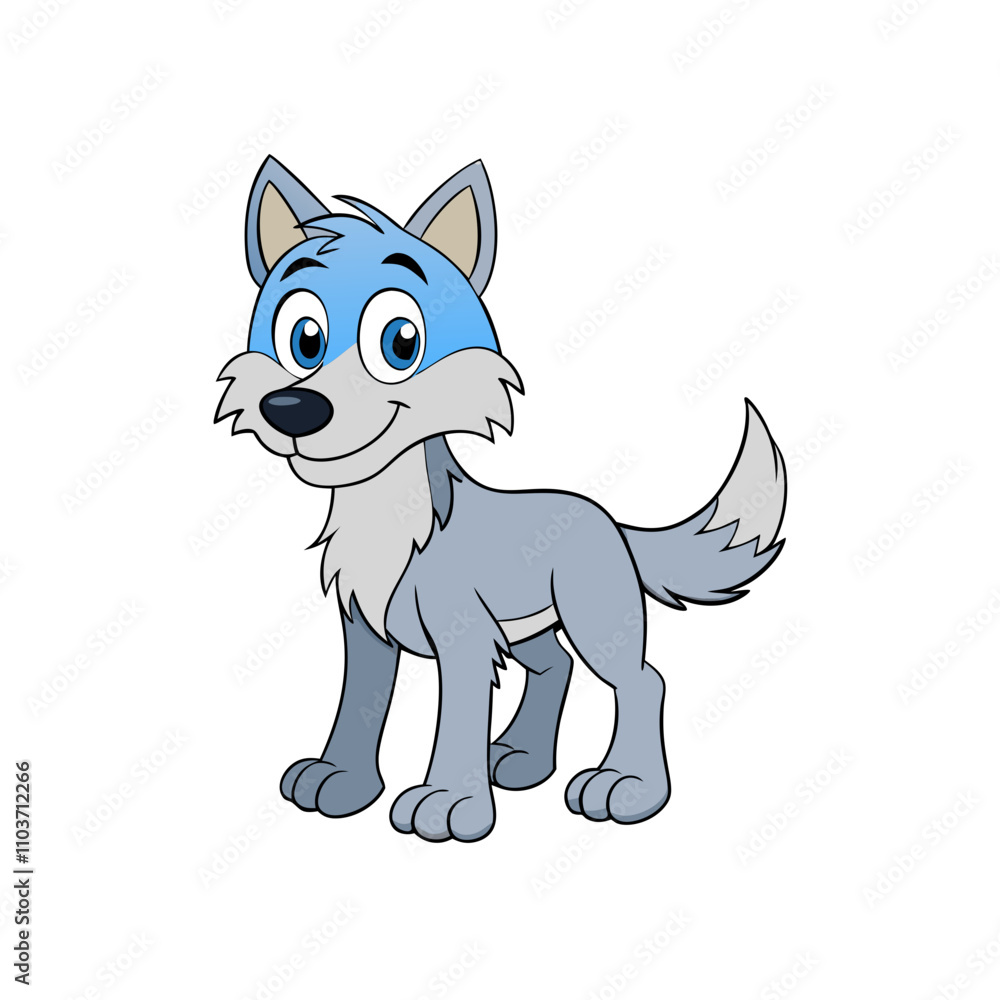 Obraz premium Wolf cartoon vector design illustration