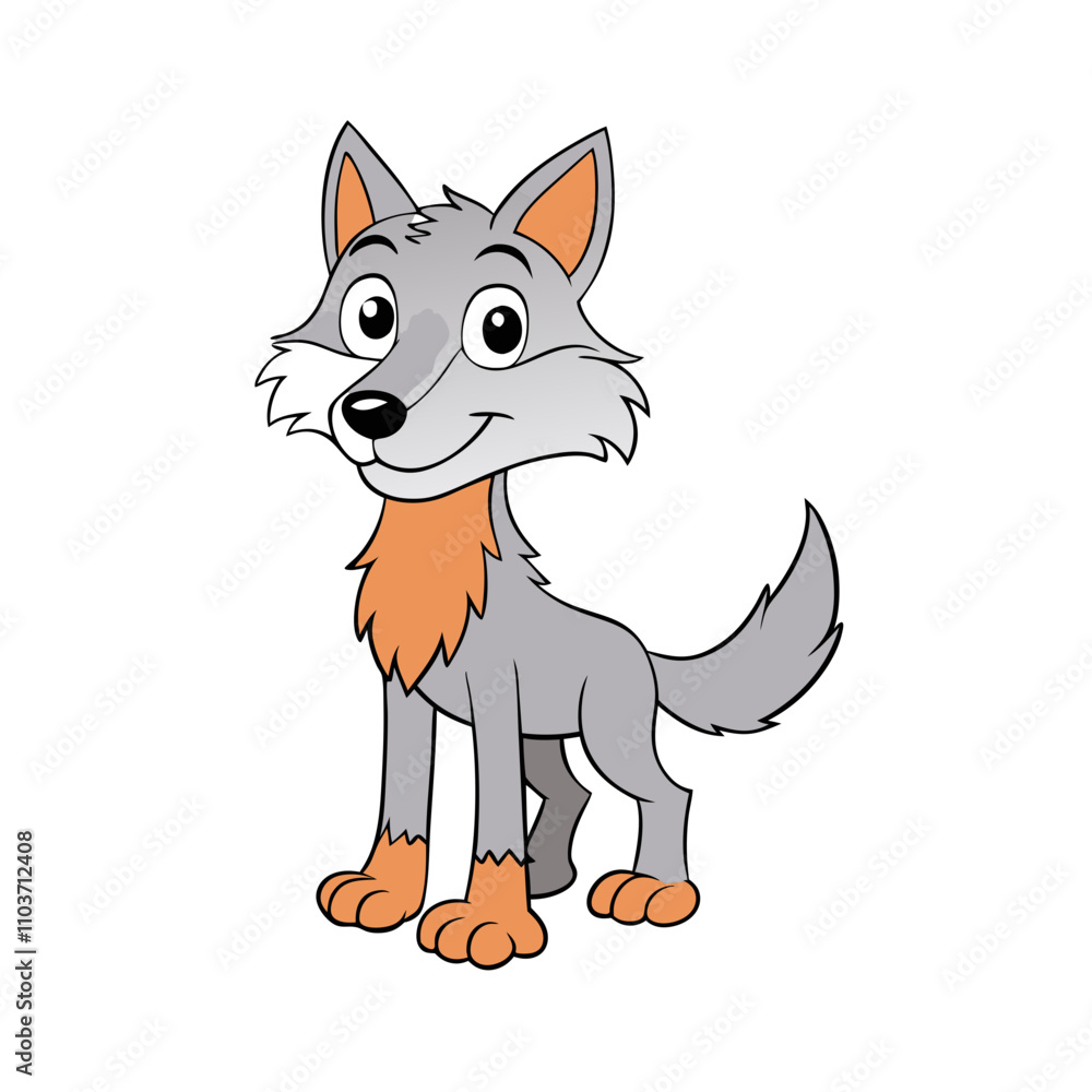 Obraz premium Wolf cartoon vector design illustration