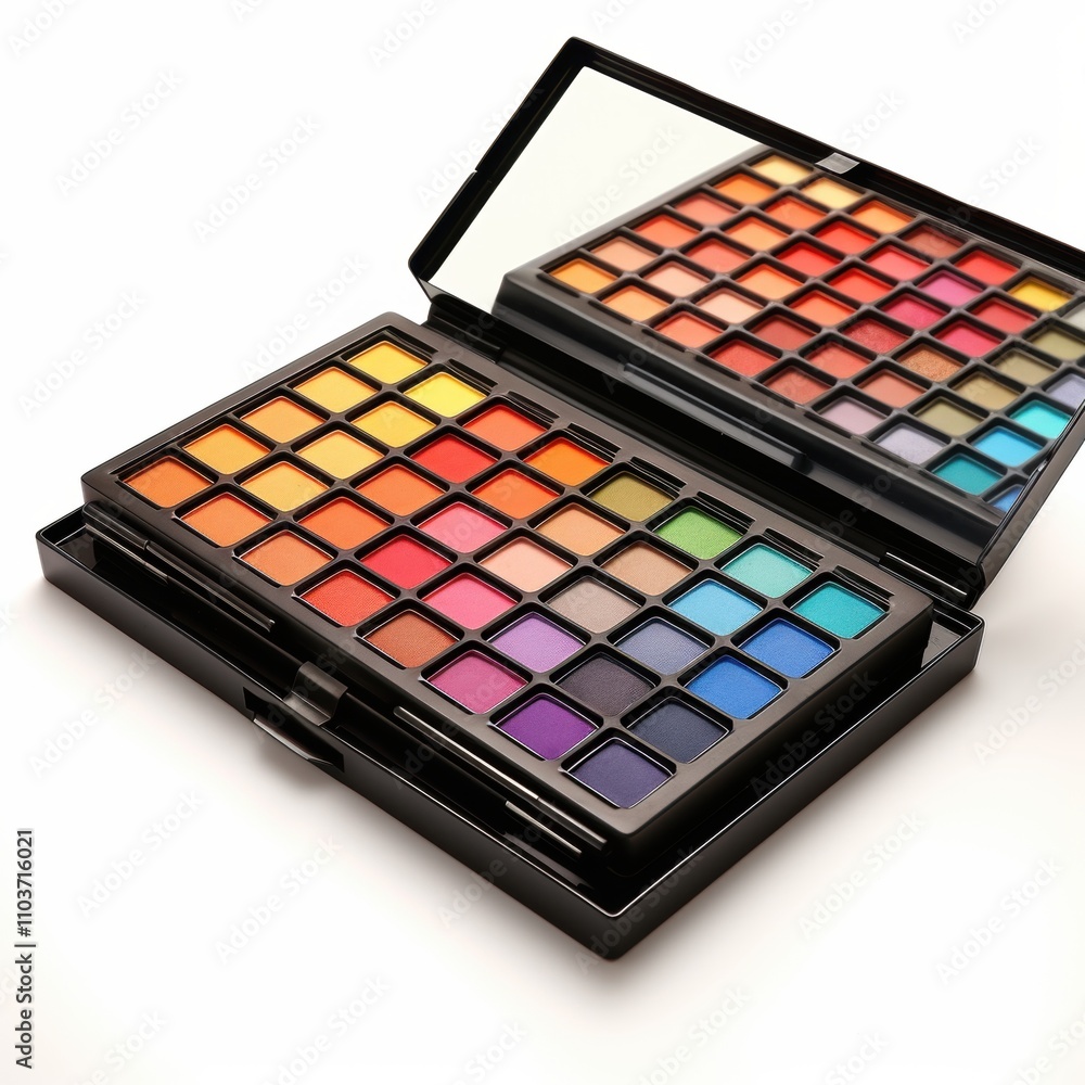 A Colorful Makeup Palette with a Wide Range of Shades Perfect for Professional or Personal Use in Beauty and Fashion Applications A Colorful Makeup Palette with a Wide Range of Shades Perfect for Professional or Personal Use in Beauty and Fashion Applications