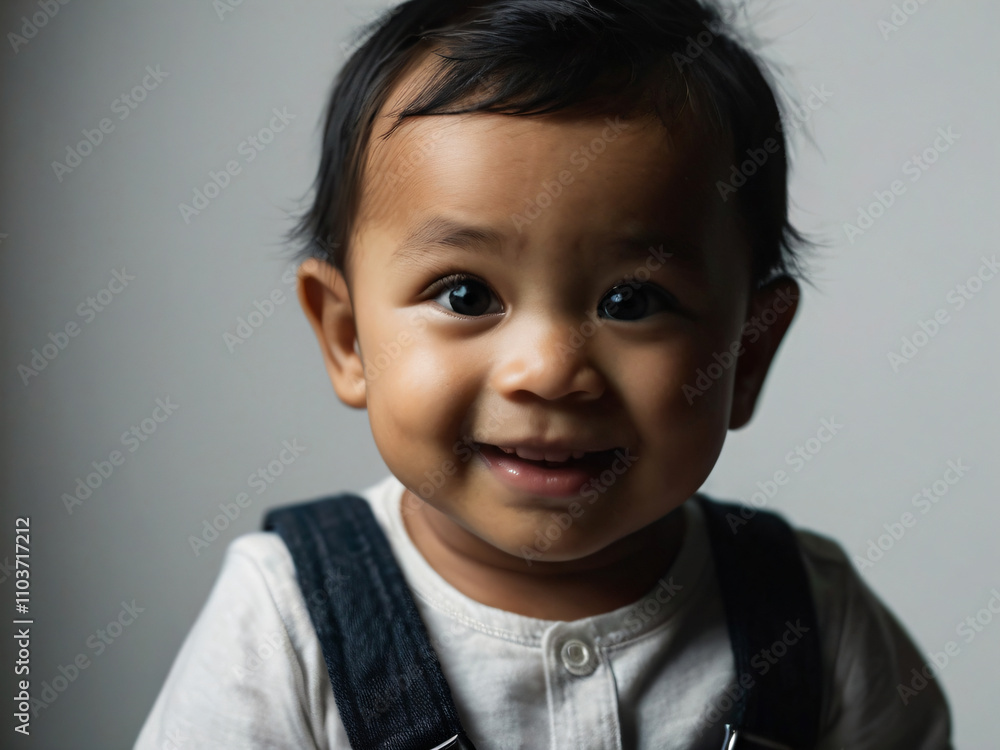 A baby radiating untainted joy and wonder. A baby radiating untainted joy and wonder.