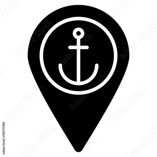 Sea Location  Icon Element For Design