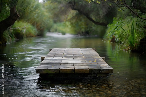 wooden boat over the river