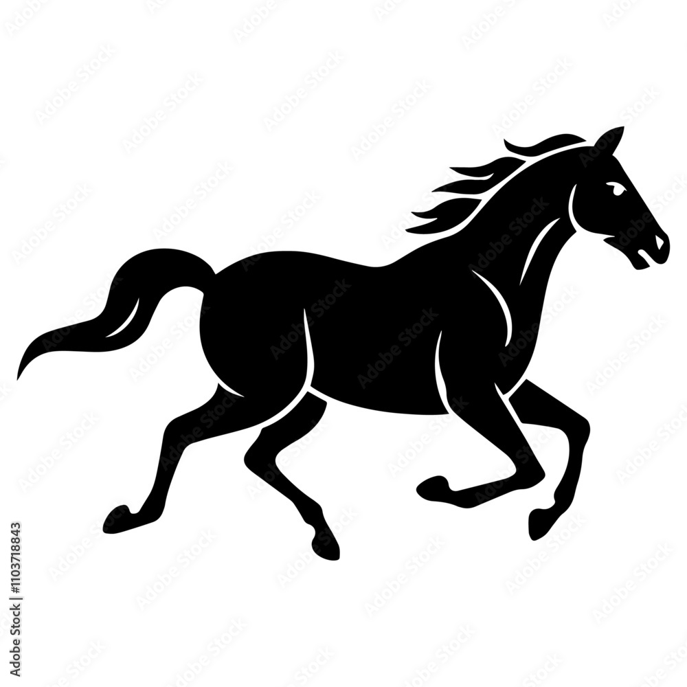 Fototapeta premium horse running vector illustration.