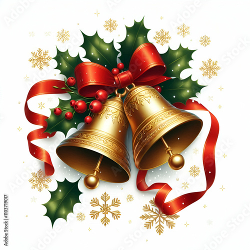 christmas bells with ribbon