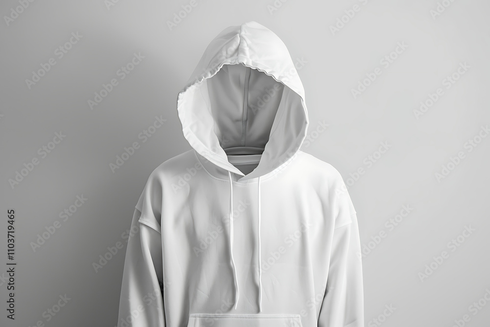 White hoodie modern minimalistic style White hoodie modern minimalistic style
