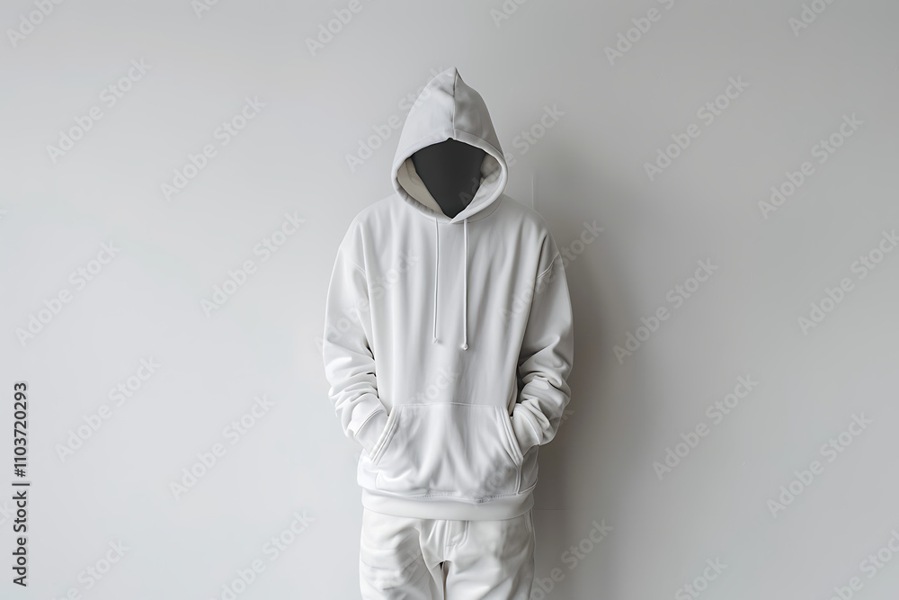 White hoodie modern minimalistic style White hoodie modern minimalistic style