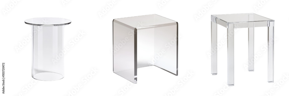 Modern acrylic side tables in transparent and lightweight designs, perfect for contemporary decor. These versatile pieces enhance any space with their sleek appearance Modern acrylic side tables in transparent and lightweight designs, perfect for contemporary decor. These versatile pieces enhance any space with their sleek appearance