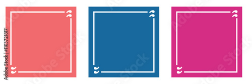 Empty Quote Frames Template Set. Blank Text Box Quote Frame Borders with Quotation Marks . Line Border with Quotation Marks Isolated on white Background.  Social Media Post. Vector illustration . 