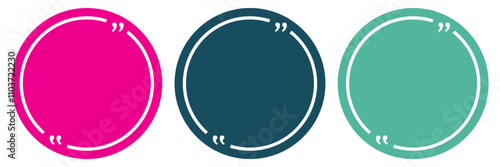 Empty Quote Frames Template Set. Blank Text Box Quote Frame Borders with Quotation Marks . Line Border with Quotation Marks Isolated on white Background.  Social Media Post. Vector illustration . 