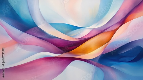 Abstract composition with elegant, flowing lines and luxurious colors, creating a unique and impressive artwork