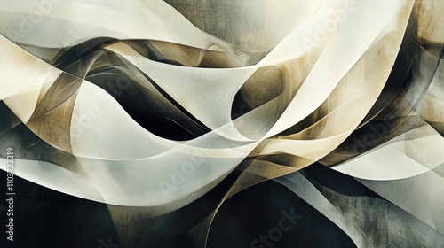 Abstract composition with elegant, flowing lines and luxurious colors, creating a unique and impressive artwork
