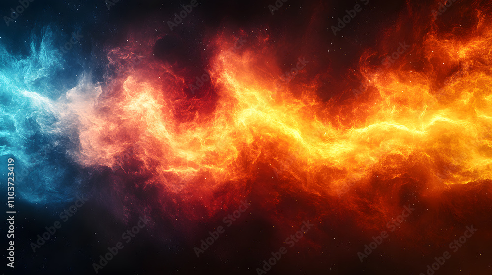 Bright, contrasting colors colliding like energy waves in an electric storm. Bright, contrasting colors colliding like energy waves in an electric storm.