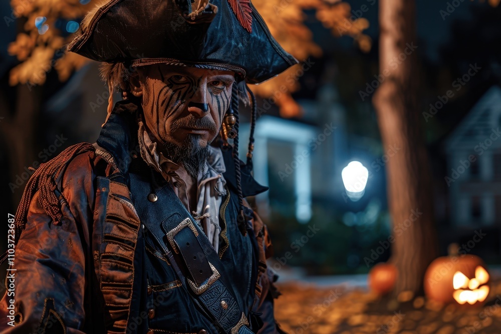 Man dressed as a pirate for Halloween Man dressed as a pirate for Halloween