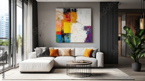 High-end abstract art with bold patterns and vibrant textures, creating a unique and marketable masterpiece