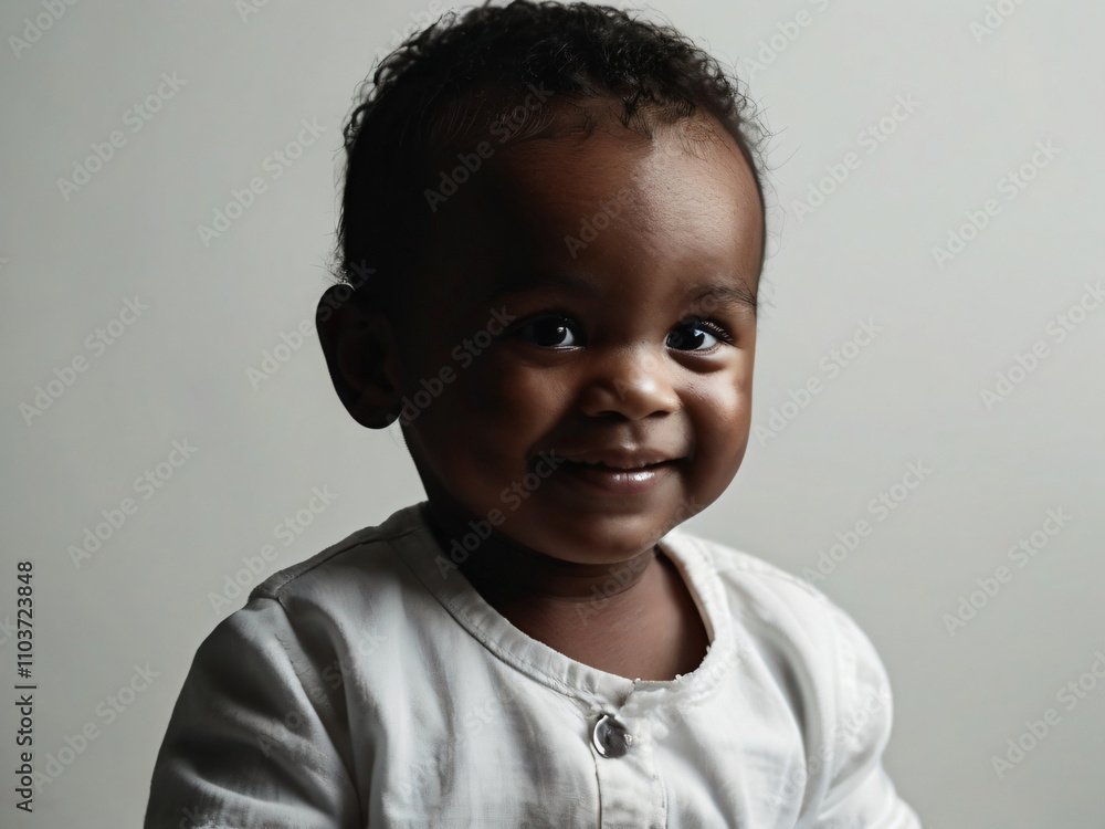An infant’s eyes sparkling with curiosity and joy. An infant’s eyes sparkling with curiosity and joy.