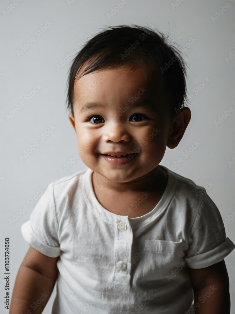 An infant’s eyes sparkling with curiosity and joy. An infant’s eyes sparkling with curiosity and joy.