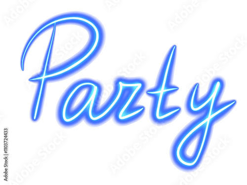 Blue party neon sign
