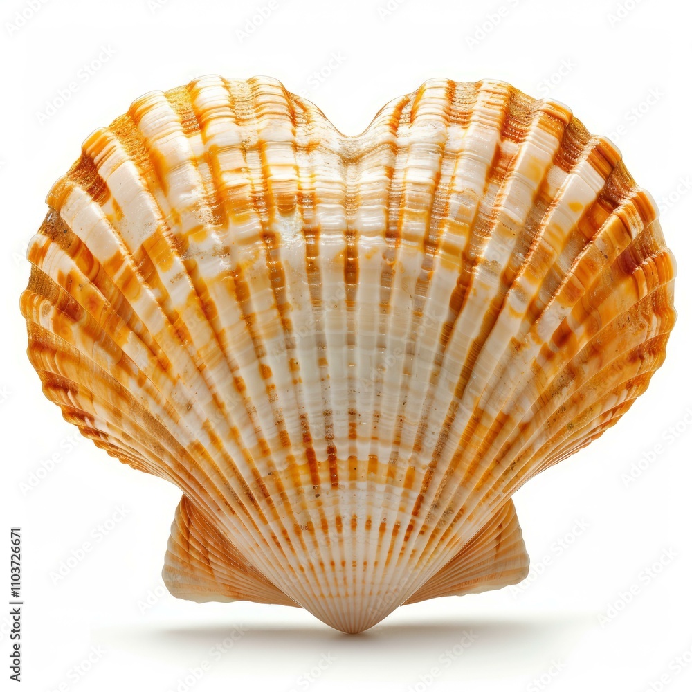 Fototapeta premium Beautiful scallop shell forming a heart shape