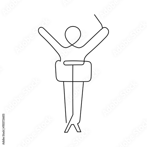 Monoline Conductor Icon. Simple Line Music Conductor Icon.
Minimalist Orchestra Leader Vector.