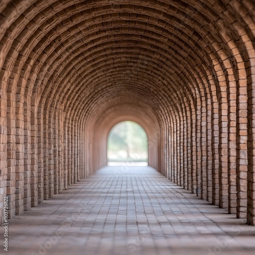Wallpaper Mural Serene brick archway leading to a tranquil outdoor view Torontodigital.ca