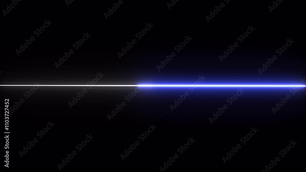 Straight line animation on black background. Straight line animation on black background.