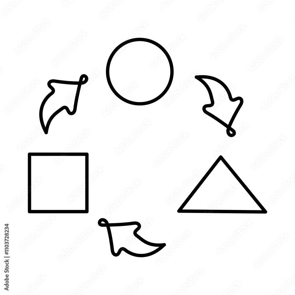 Monoline Adaptability Icon. Simple Line Adaptable Shapes Icon. Minimalist Flexibility and Change Vector. Monoline Adaptability Icon. Simple Line Adaptable Shapes Icon. Minimalist Flexibility and Change Vector.