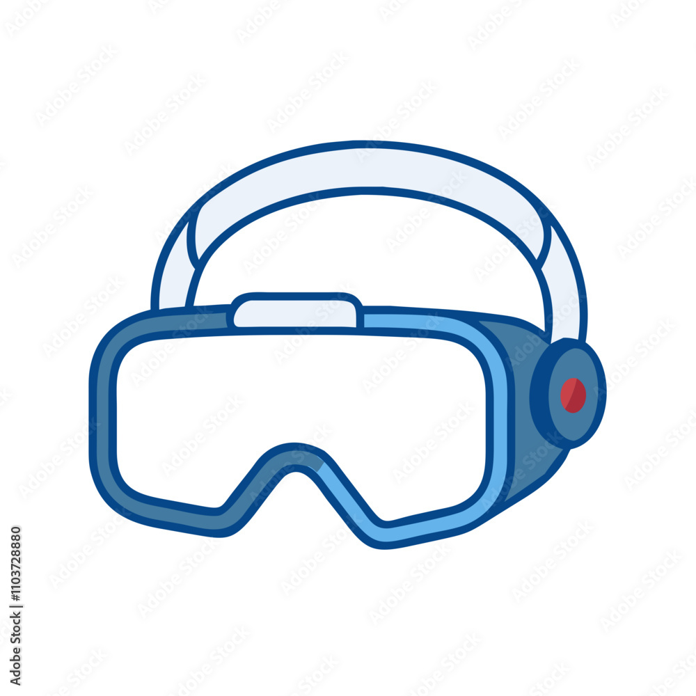 Good icon. Colorful virtual reality headset illustration in a modern design on a white background Good icon. Colorful virtual reality headset illustration in a modern design on a white background